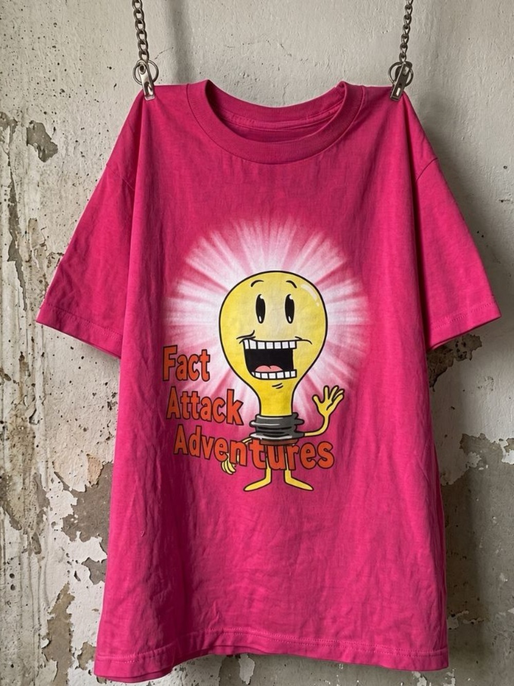 Fact Attack Adventures Lightbulb Graphic T-Shirt Gildan 5000 Heavy Cotton Tee
